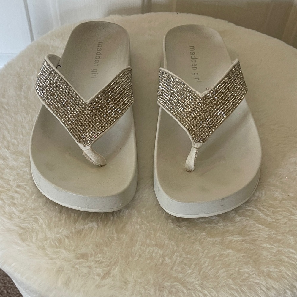 Madden Girl Women's Tan Embellished Sandals